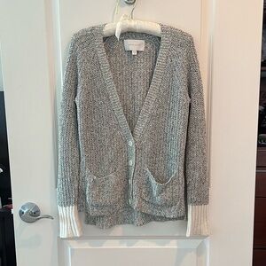 BROCHU WALKER Heather Gray Long Sleeve Cardigan Sweater Size S